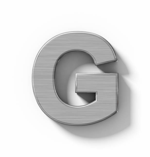 istock letter G 3D metal isolated on white with shadow - orthogonal projection 687148548