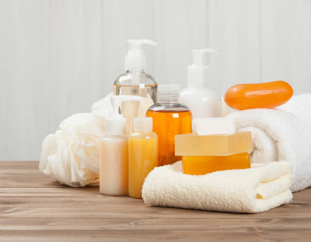 istock Soap Bar And Liquid. Shampoo, Shower Gel. Towels. Spa Kit. 687155336