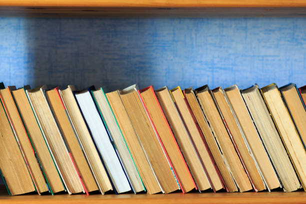 istock Books on the wooden shelf 687159158