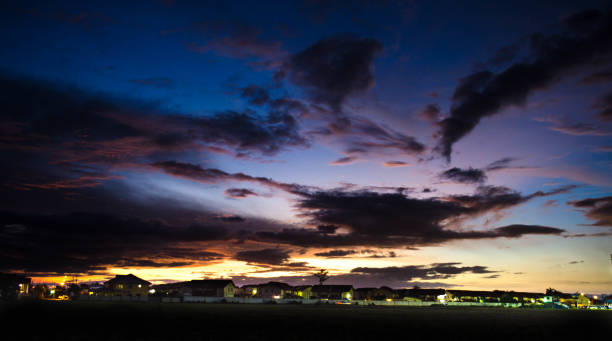 istock Sunset over family homes 687165728