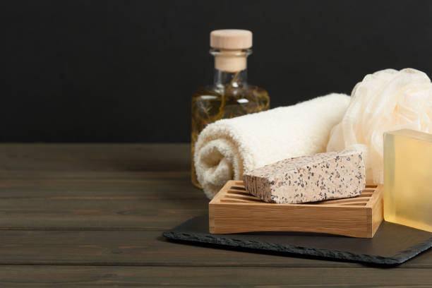 istock Toiletry Set. Handmade Soap. Essence, Towel. Body Care Kit. 687175054