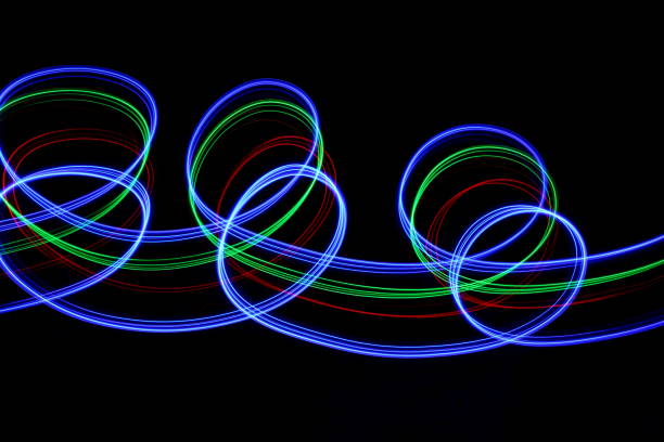 istock Multi-coloured fairy lights, light painting photography 687177424
