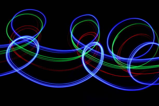 istock Multi-coloured fairy lights, light painting photography 687177450
