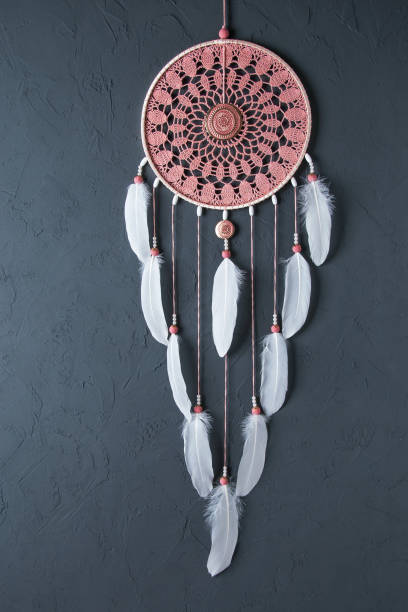 istock Pink ash crochet doily dream catcher 687180592