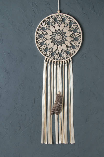 istock Beige crochet doily dream catcher 687181066