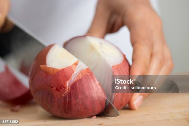 Chopping Onion Stock Photo - Download Image Now - Onion, Cutting, Chopping Food