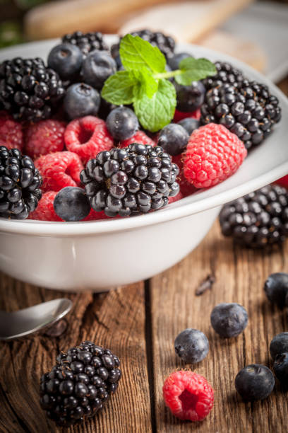 istock Mix of berries in a bowl. 687183778