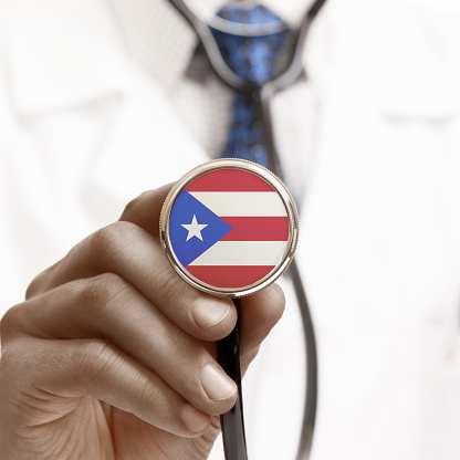 Stethoscope with national flag conceptual series - Puerto Rico
