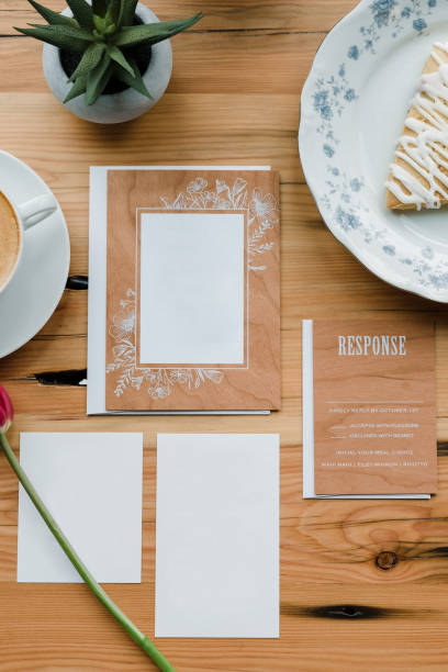 istock Real Wood Wedding Invitation Suite 687184342