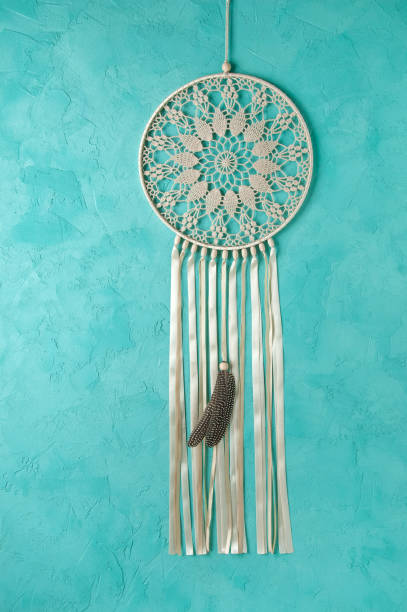 istock Beige crochet doily dream catcher 687184634
