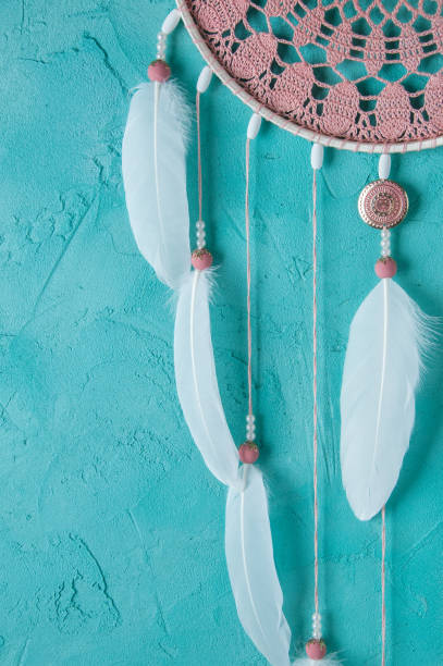 istock Pink ash crochet doily dream catcher 687186822