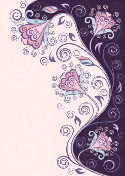 Background with flowers vector art illustration