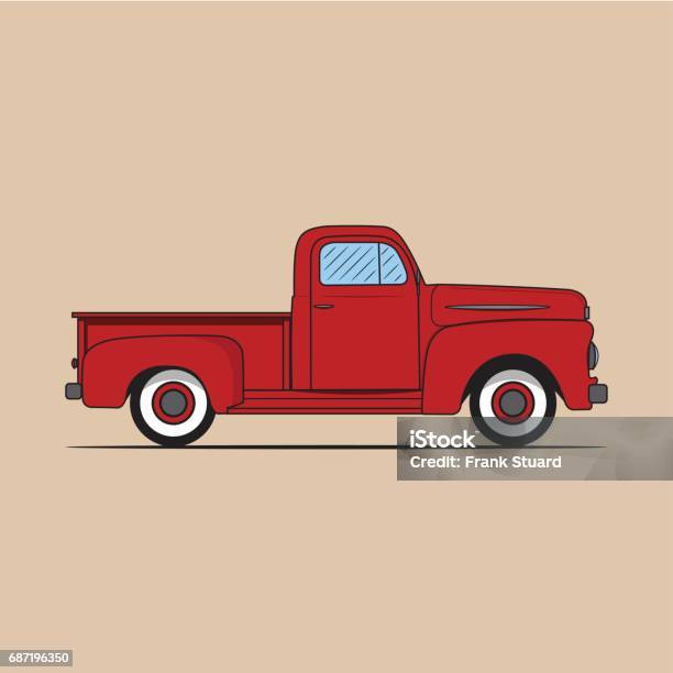 Classic Truck Graphic Stock Illustration - Download Image Now - Truck, Old-fashioned, Old
