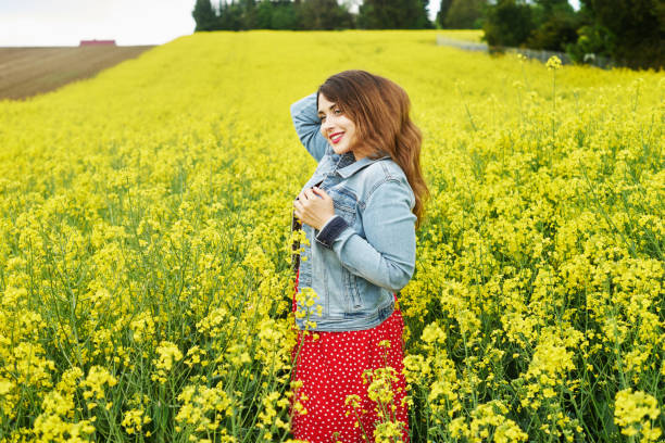 istock A young caucasian woman in rapeseed field 687199802