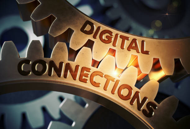 istock Digital Connections on Golden Cog Gears. 3D Illustration 687199930