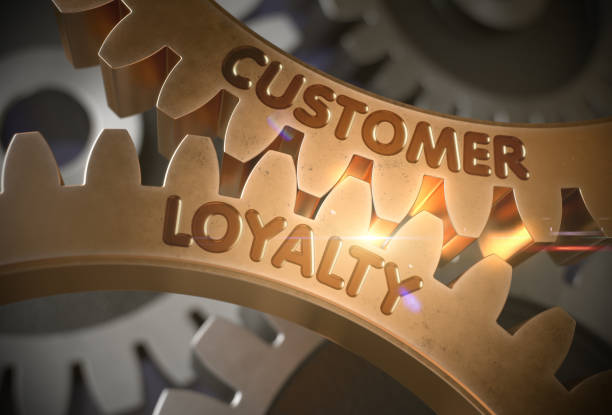 istock Customer Loyalty Concept. Golden Gears. 3D Illustration 687200336