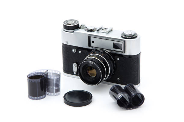 istock Vintage camera and film 687203026