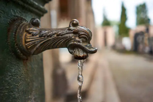 Drinking water fountain, standpipe in Milan, Italy