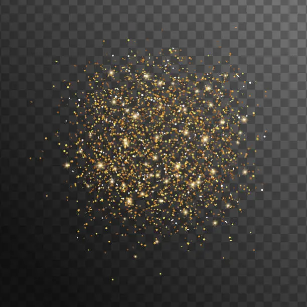 Vector illustration of Abstract gold glittering overlay effect