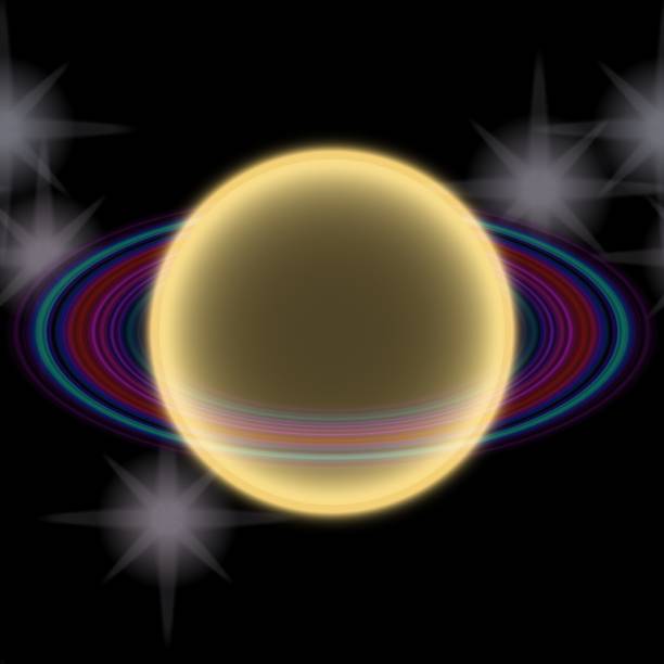 istock Shinning planet in far uniferse. Abstract planet with colorful ring somewhere 687221142