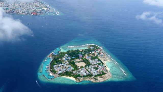 Maldives Islands aerial view.