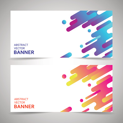 Abstract liquid bubbles shapes on banner illustration