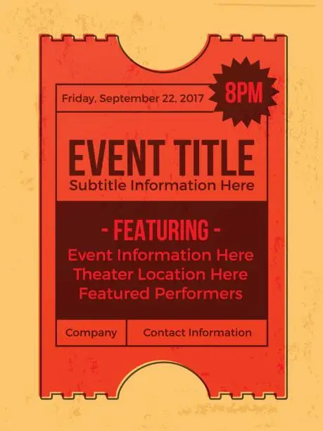 Vector illustration of Event Ticket Annoucement