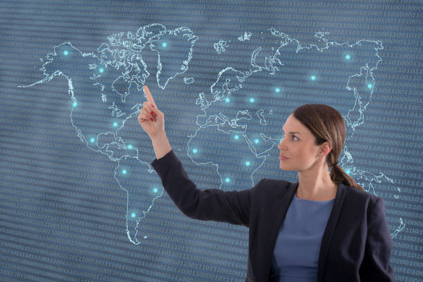 istock Business woman globalization concept. 687258582