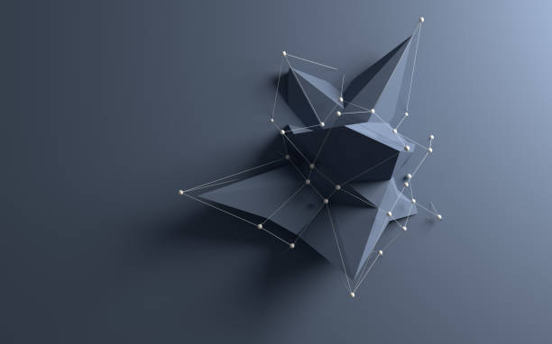 abstract low poly object - appears imagens e fotografias de stock