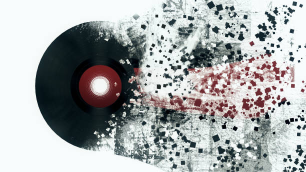 istock Burst music sign. Vinyl disk explosion, Hot music, illustration 687270828