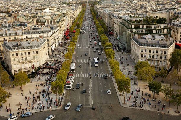 istock View down the Champs des Elysees from the top of the Arc de Triomphe 687310274