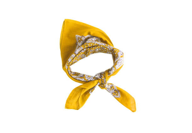 istock Yellow kerchief-bandana with a pattern, isolated 687313046