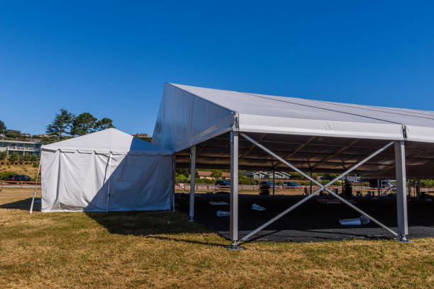 istock Large white tent for entertaining in field 687325680