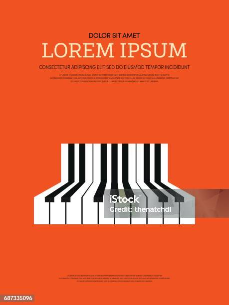 Musique De Fond Affiche Rétro Vecteurs libres de droits et plus d'images vectorielles de Piano - Piano, Clavier de piano, Vectoriel