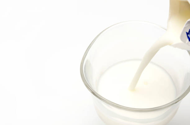 istock Glass of milk isolated on white 687343922