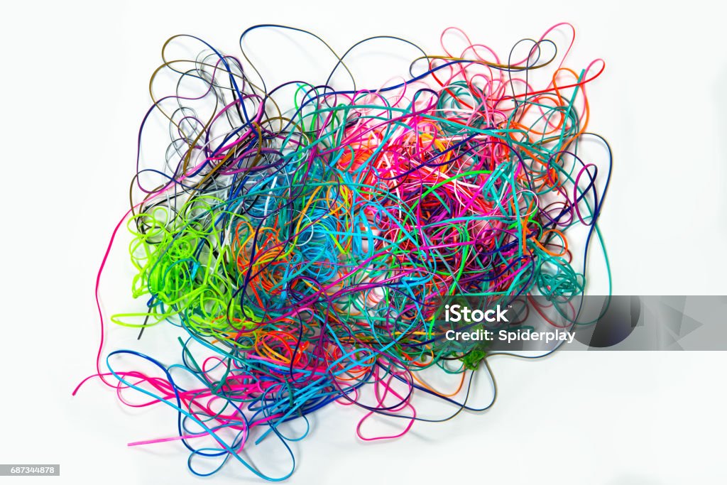 Cadenas cordón enredado - Foto de stock de Cordel libre de derechos