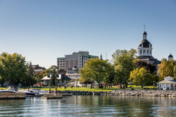 City of Kingston Ontario, Canada City of Kingston and Kingston City Hall, Ontario, Canada on a nice day with clear sky kingston harbour stock pictures, royalty-free photos & images