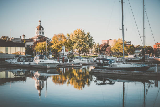 City of Kingston Ontario, Canada City of Kingston and Kingston City Hall, Ontario, Canada on a nice day with clear sky kingston harbour stock pictures, royalty-free photos & images