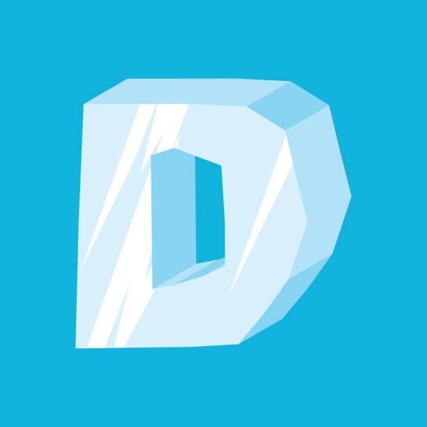 istock letter D ice font. Icicles alphabet. freeze lettering. Iceberg ABC sign 687360382