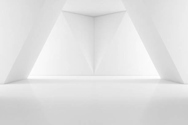 istock Modern interior design of showroom with empty floor and white wall background 687371974