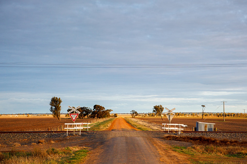 Railway Crossing, Outback Victoria, Australia