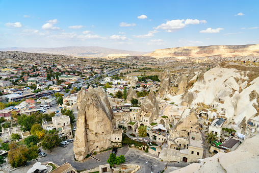 Top view of Goreme town. Cappadocia. Nevsehir Province. Turkey