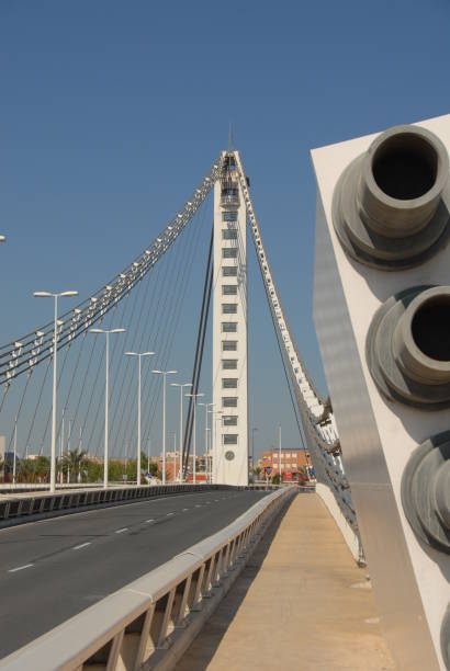 istock Single-hoisted cable-stayed bridge in Elche - Costa Blanca - Spain 687379580