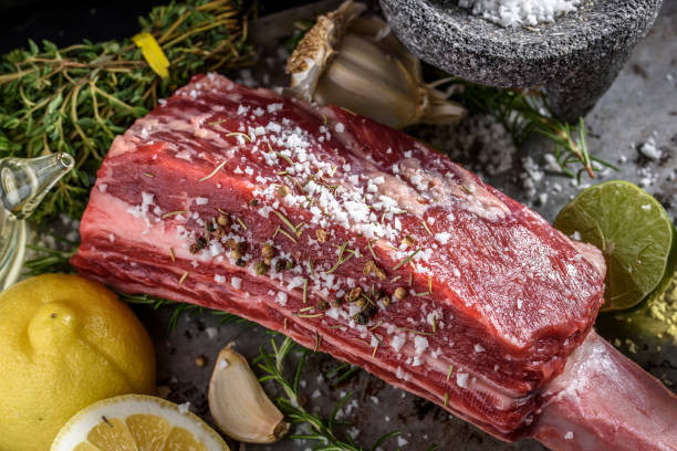 istock Raw Short Rib with Sea Salt and Pepper 687386106