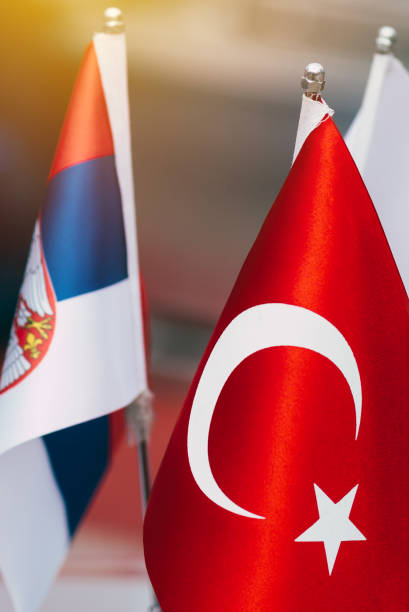 istock Flags of Turkey and Serbia 687389058
