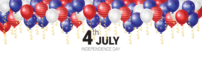 United States Independence Day Holiday 4 July Greeting Card Flat Vector Illustration