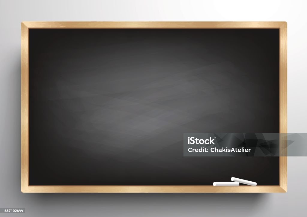Blackboard Hintergrund Holzrahmen, ausradiert schmutzig Tafel, Vektor-illustration - Lizenzfrei Schreibtafel Vektorgrafik