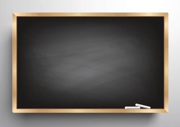 ilustrações, clipart, desenhos animados e ícones de raspou o frame de madeira do fundo quadro-negro, quadro-negro sujo, ilustração vetorial - blackboard writing chalk teacher