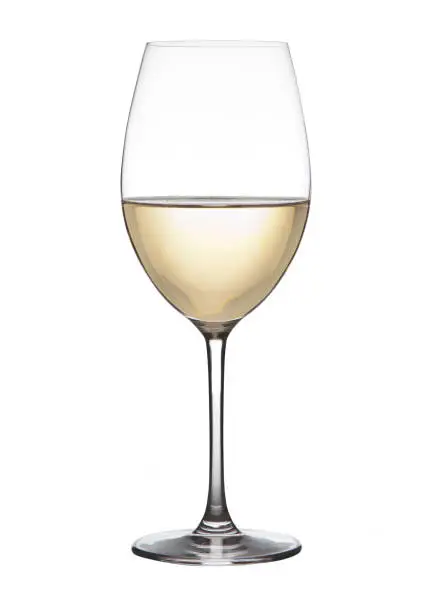 Studio photo of a glass with white wine