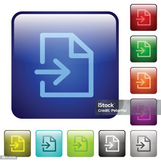 Import Button Sign Import Color Square Buttons Stock Illustration - Download Image Now ...